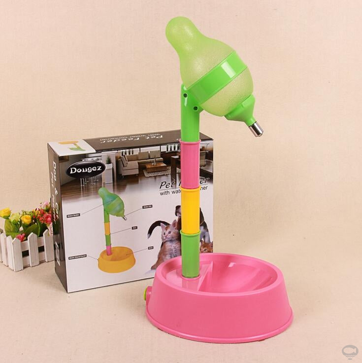 Pet Automatic Water Dispenser Adjustable Height Fountain Feeder Bowl