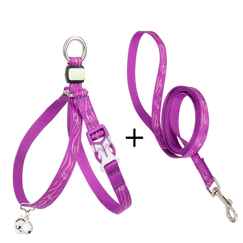 Pet Chest Strap Vest Leash With Bell For Small Pets