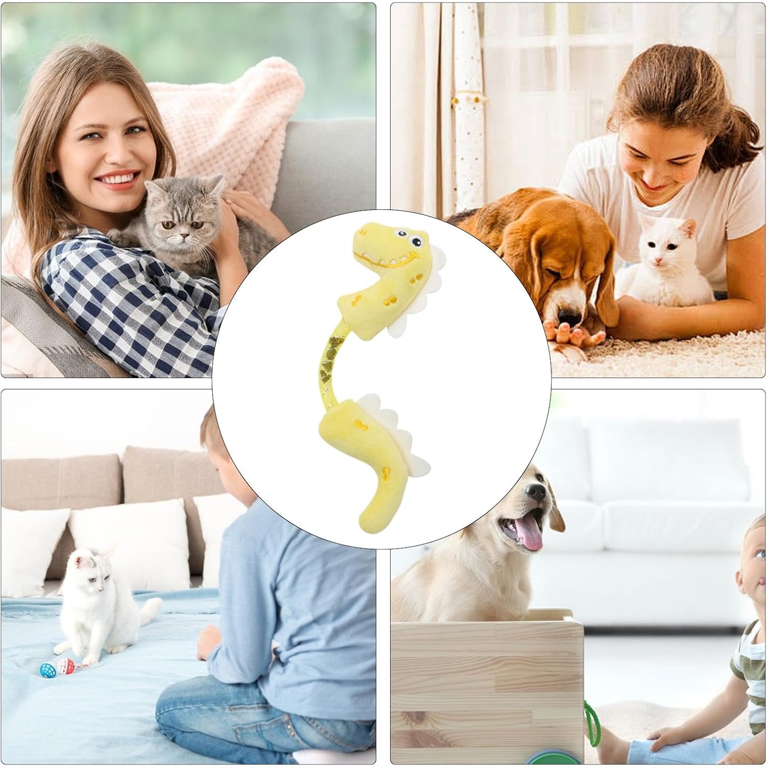 Pet Chew Rope Teeth Cleaning Catnip Spring Kicker Toy Set