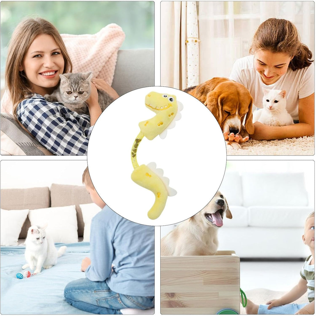 Pet Chew Rope Teeth Cleaning Catnip Spring Kicker Toy Set