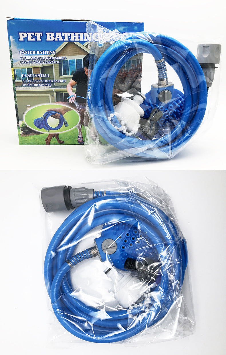 Pet Silicone Bath Gloves Shower Massage Brush Nozzle Tool Set