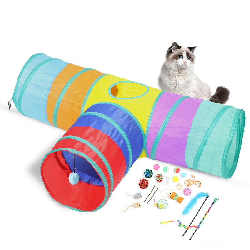 Pet Foldable Tunnel Climbing Path Toy System