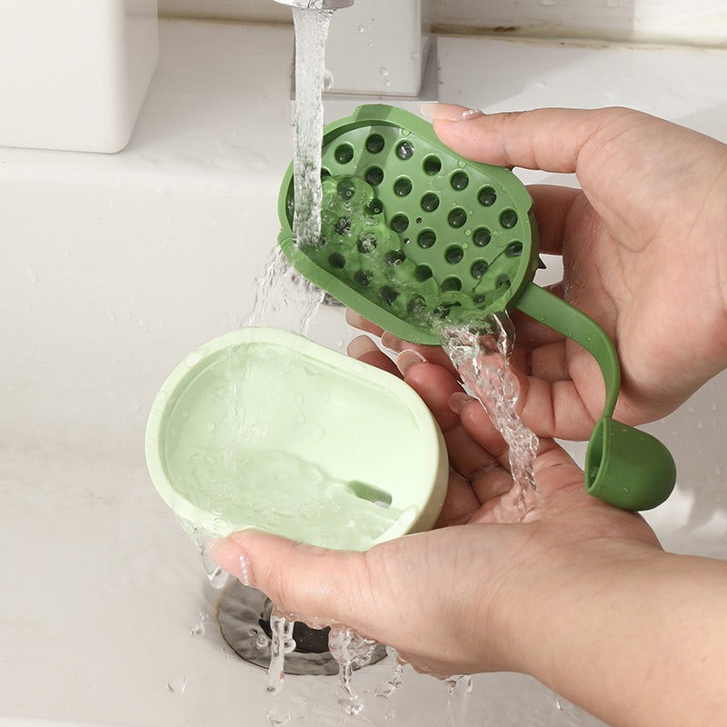 Pet Soft Gel Shampoo Bath Massage Brush Grooming Tool Set