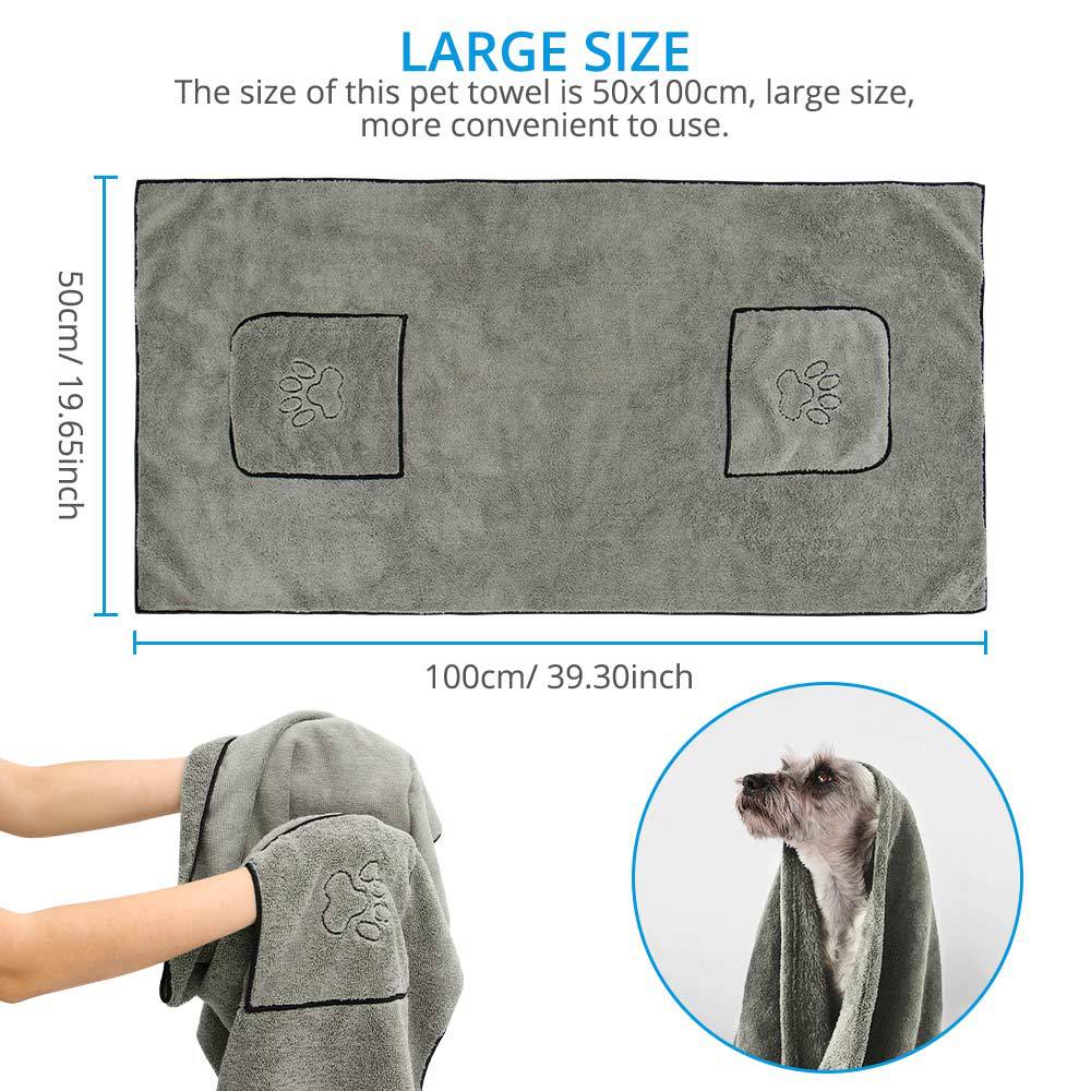 Pet Super Absorbent Bathrobe Bath Towel Set