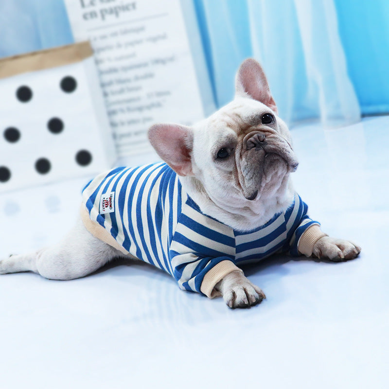 Blue-striped Pet T-Shirt