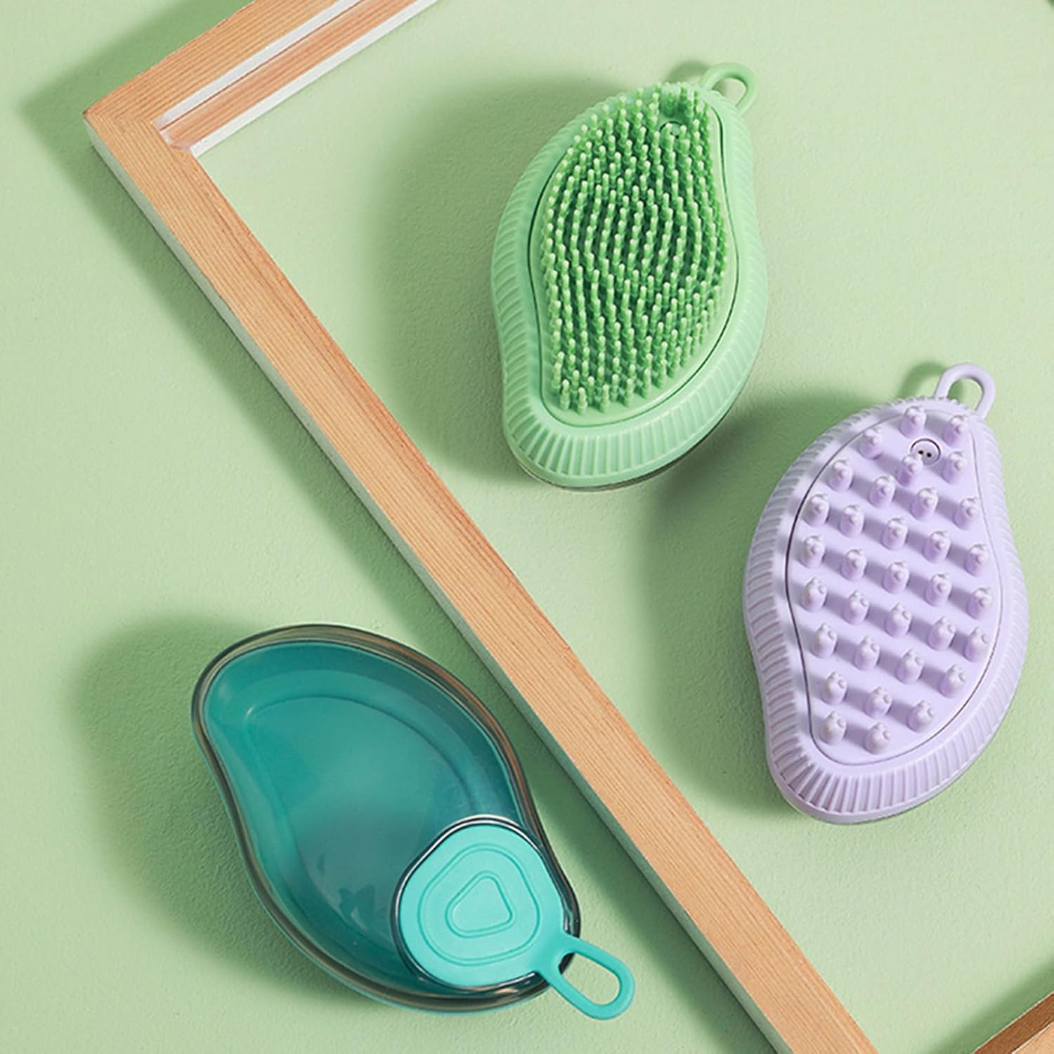 Pet Silicone Bath Shampoo Dispenser Massage Brush Grooming Tool