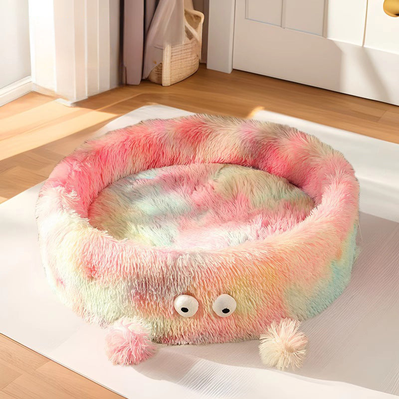 Pet Winter Warm Round Sleeping Nest Bed House Pad