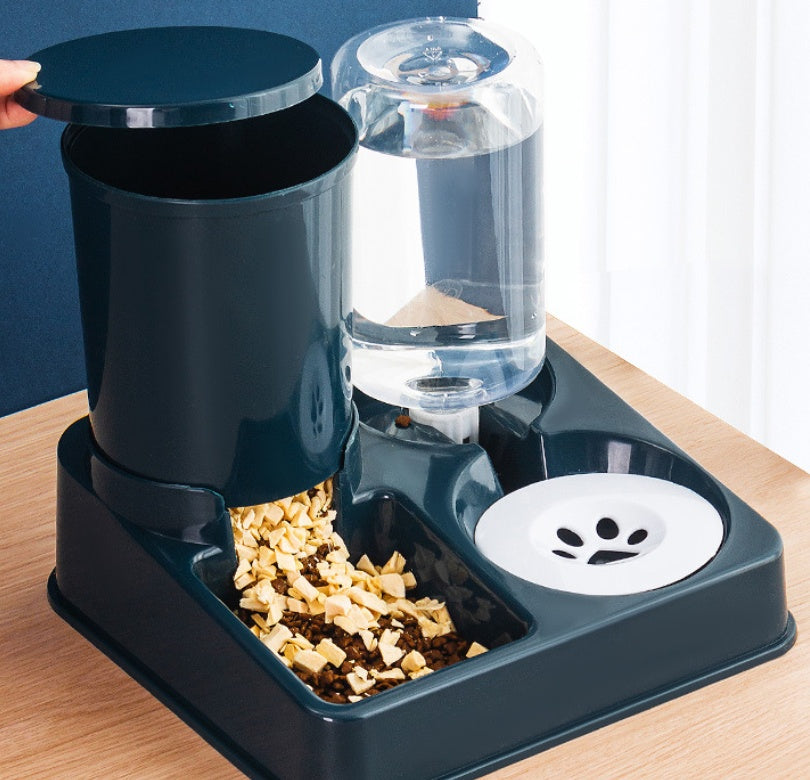 Pet Automatic Food And Water Feeding Device Combined Bowl