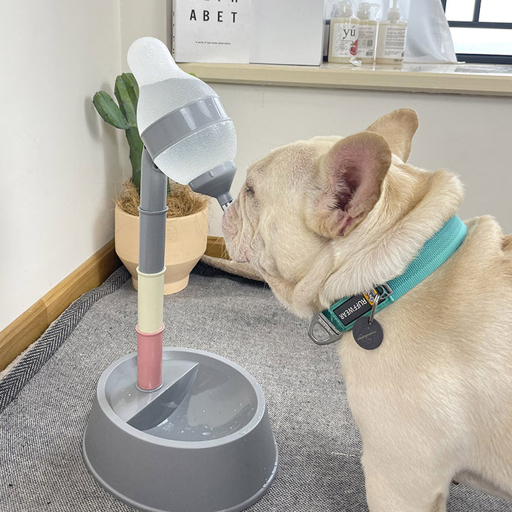 Pet Automatic Water Dispenser Adjustable Height Fountain Feeder Bowl