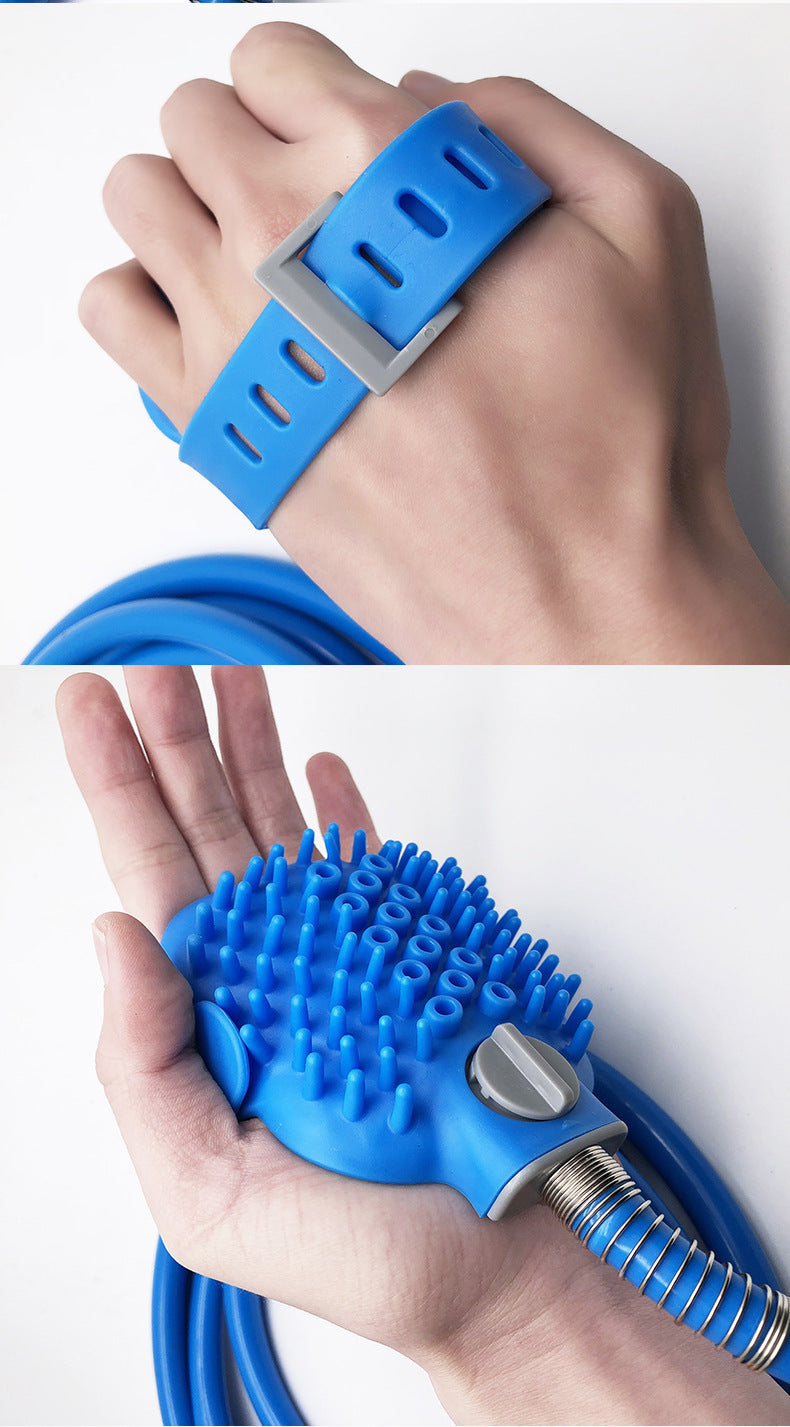 Pet Silicone Bath Gloves Shower Massage Brush Nozzle Tool Set