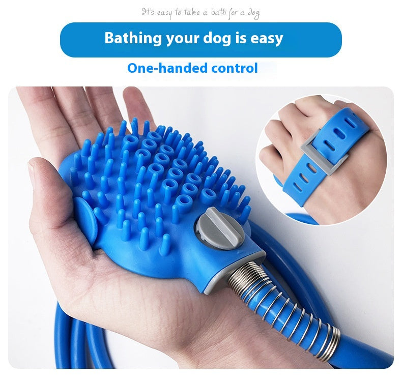 Pet Silicone Bath Gloves Shower Massage Brush Nozzle Tool Set