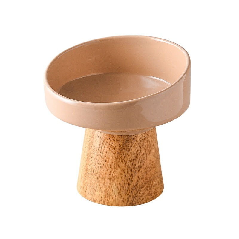 Pet Ceramic Elevated Food And Water Bowl Feeding Dish Plate