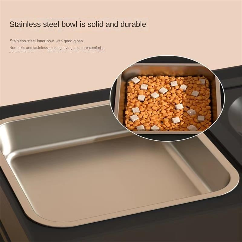 Pet Double Bowl Stainless Stand Adjustable Height Elevated Feeder