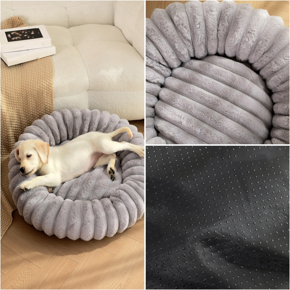 Pet Plush Winter Warm Round Nest Bed Kennel Mat