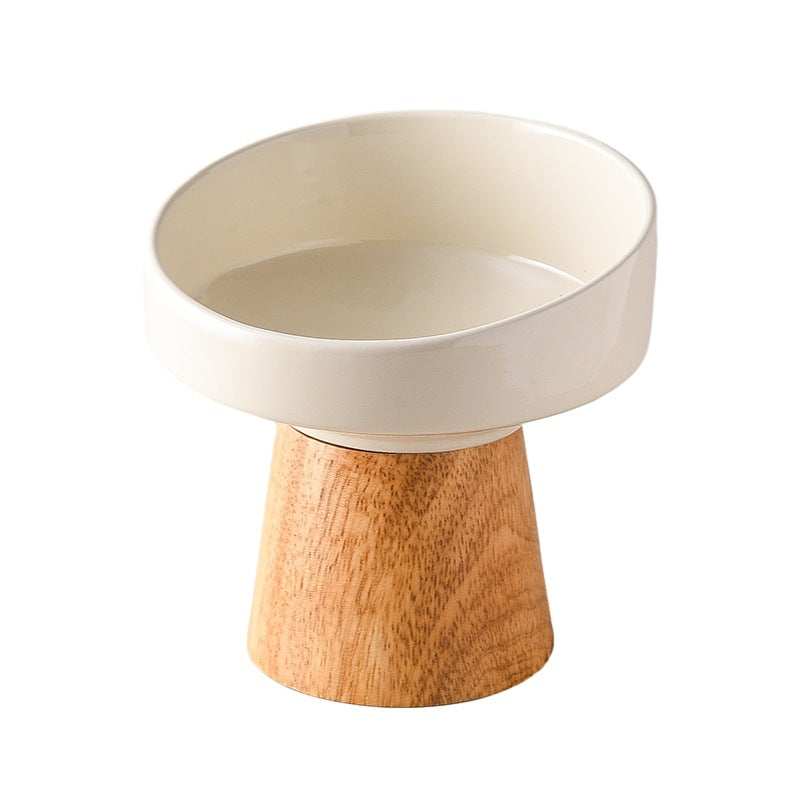 Pet Ceramic Elevated Food And Water Bowl Feeding Dish Plate