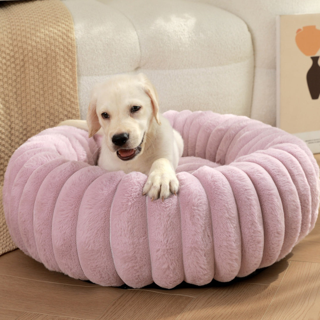 Pet Plush Winter Warm Round Nest Bed Kennel Mat