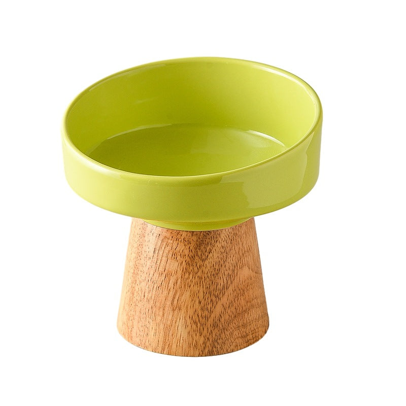 Pet Ceramic Elevated Food And Water Bowl Feeding Dish Plate