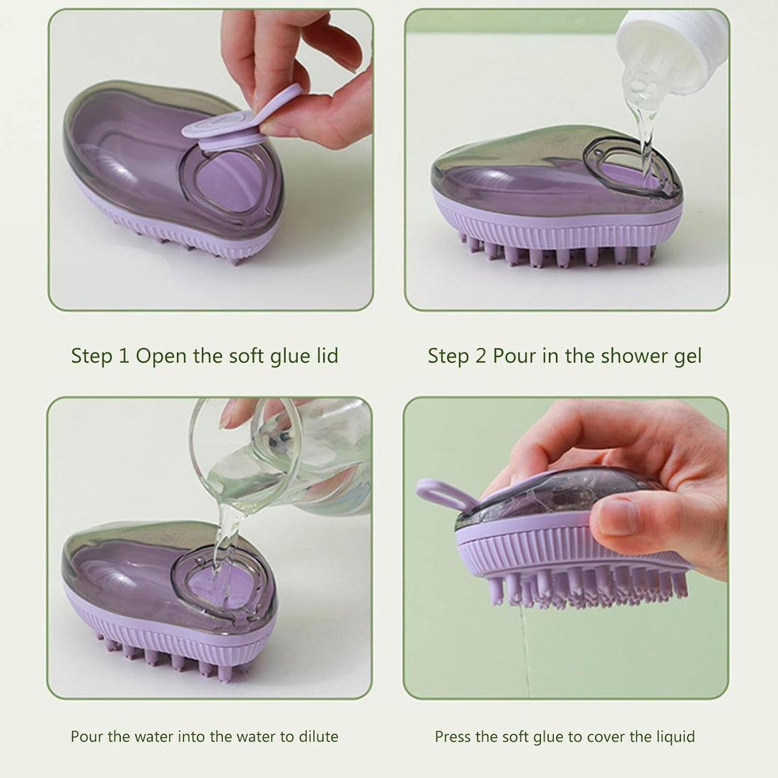 Pet Silicone Bath Shampoo Dispenser Massage Brush Grooming Tool