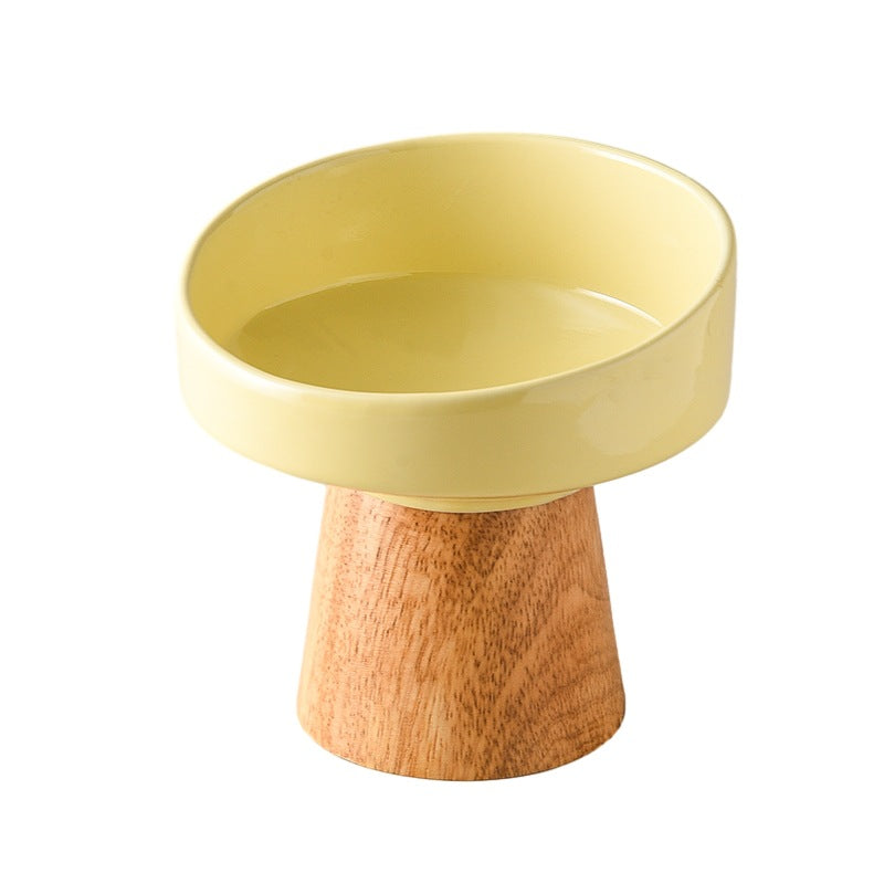 Pet Ceramic Elevated Food And Water Bowl Feeding Dish Plate