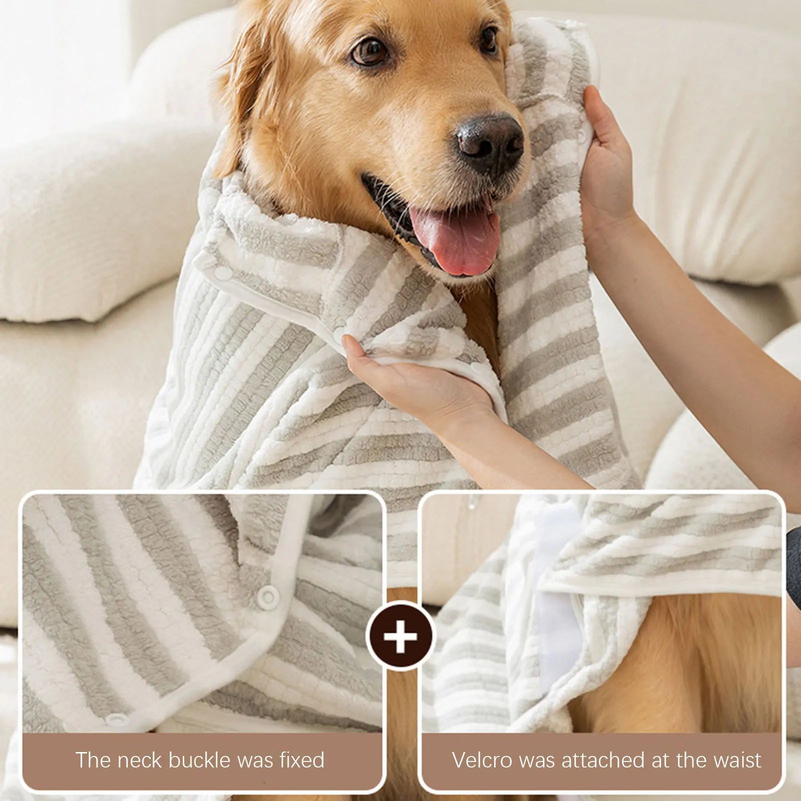 Pet Ultra Absorbent Quick Dry Bath Towel Bathrobe Grooming Cloth