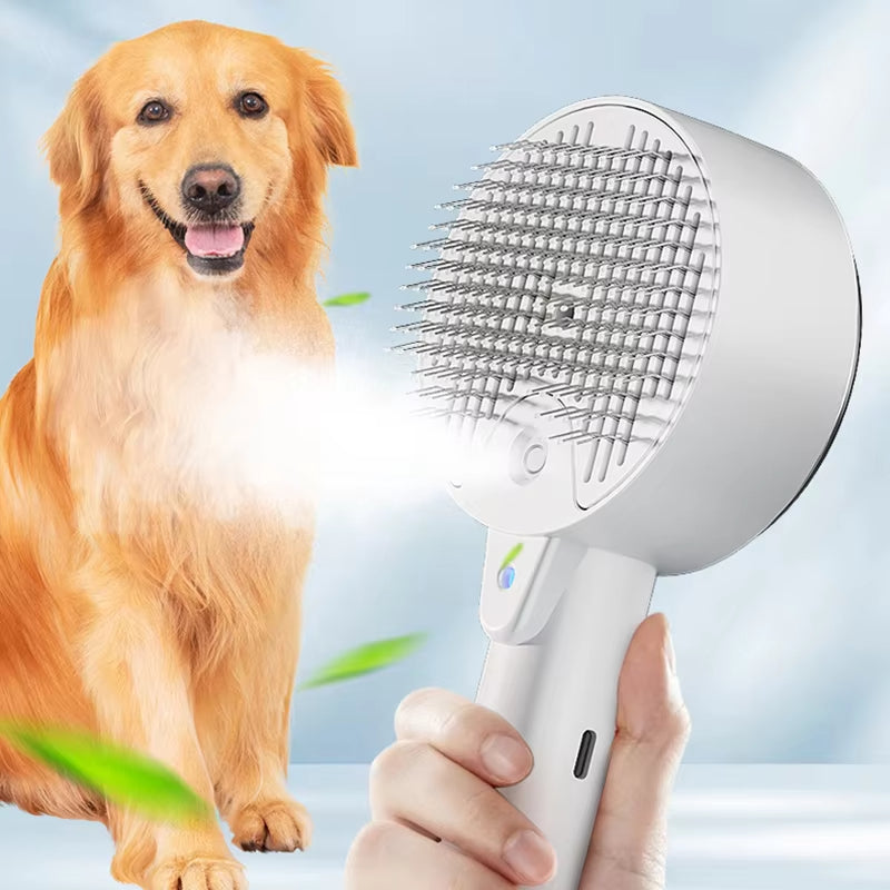 Pet Steamy Grooming Brush Electric Spray Massage Comb Tool