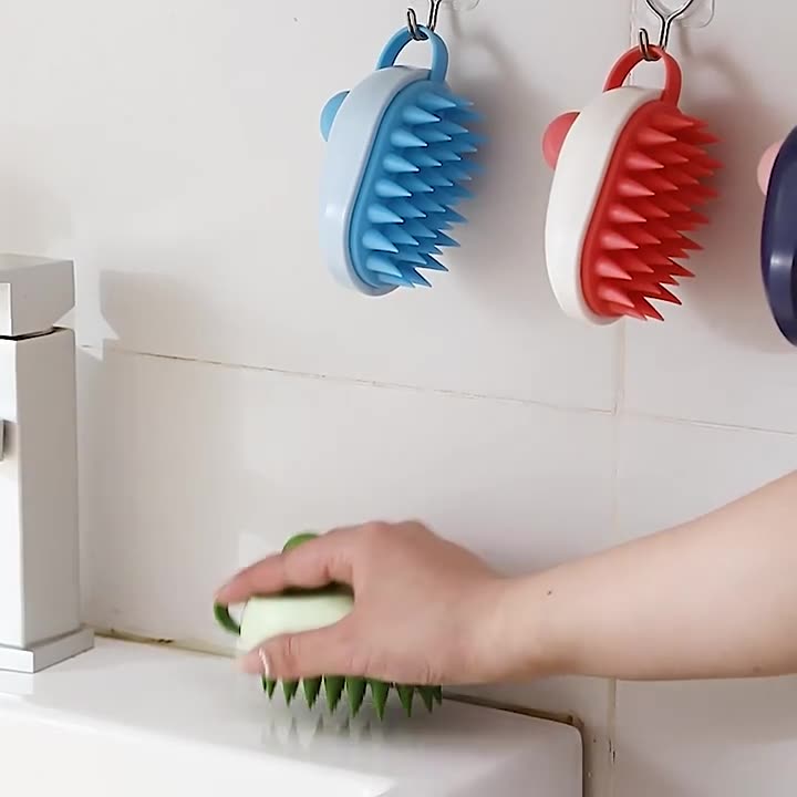 Pet Soft Gel Shampoo Bath Massage Brush Grooming Tool Set