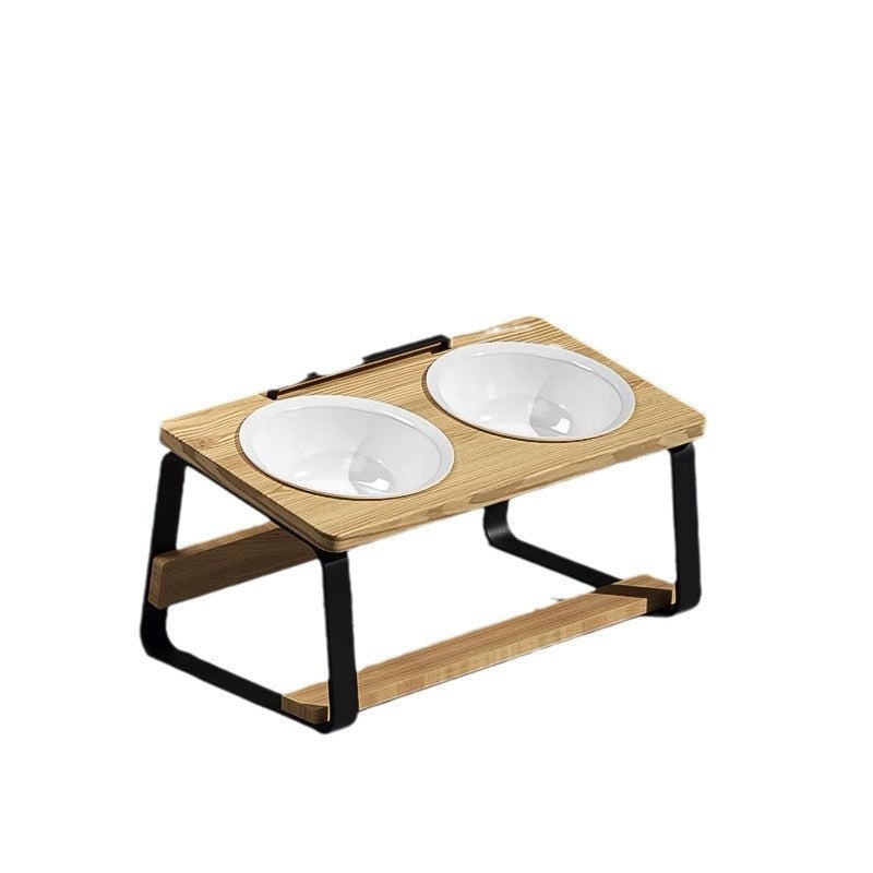 Pet Ceramic Double Bowl Water And Food Holder Ergonomic Stand