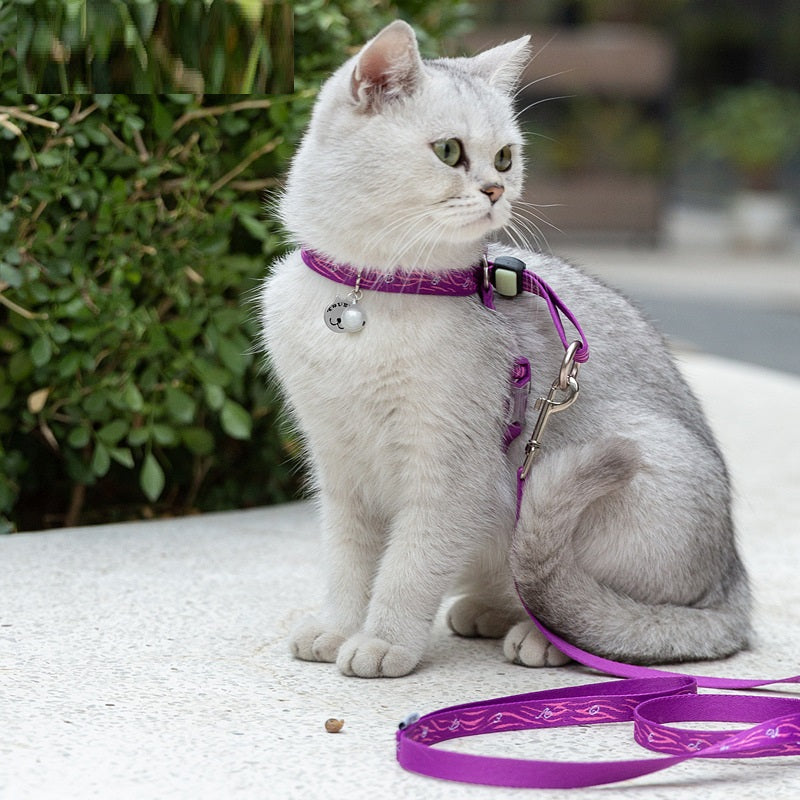 Pet Chest Strap Vest Leash With Bell For Small Pets