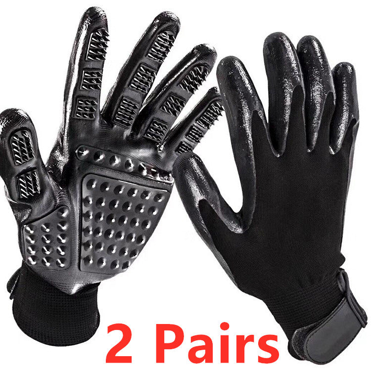 Pet Hair Grooming Glove Soft Rubber Massage Brush Remover Tool