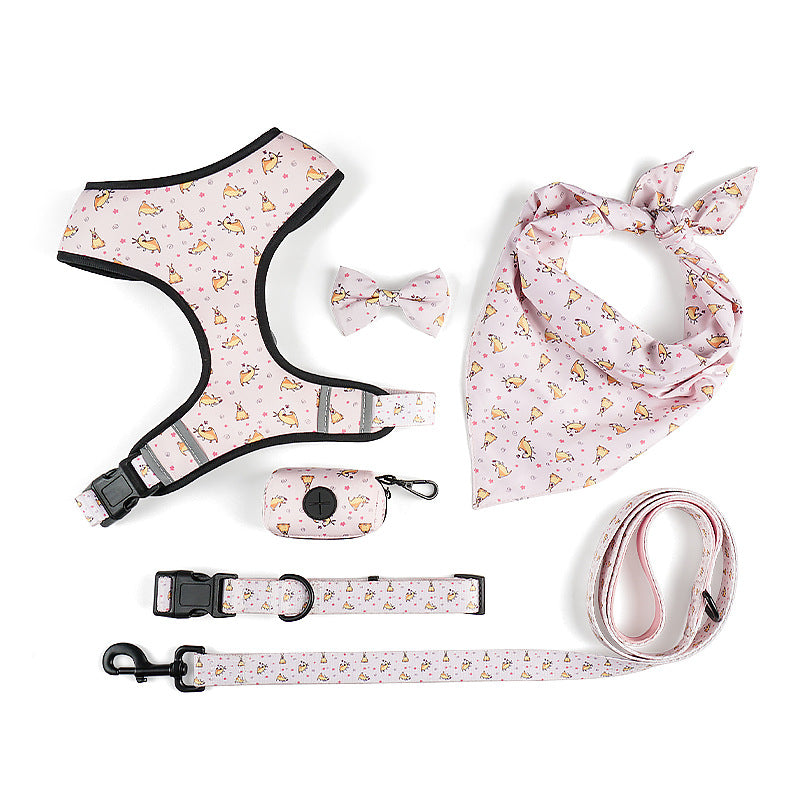 Pet Bow Harness Leash Set